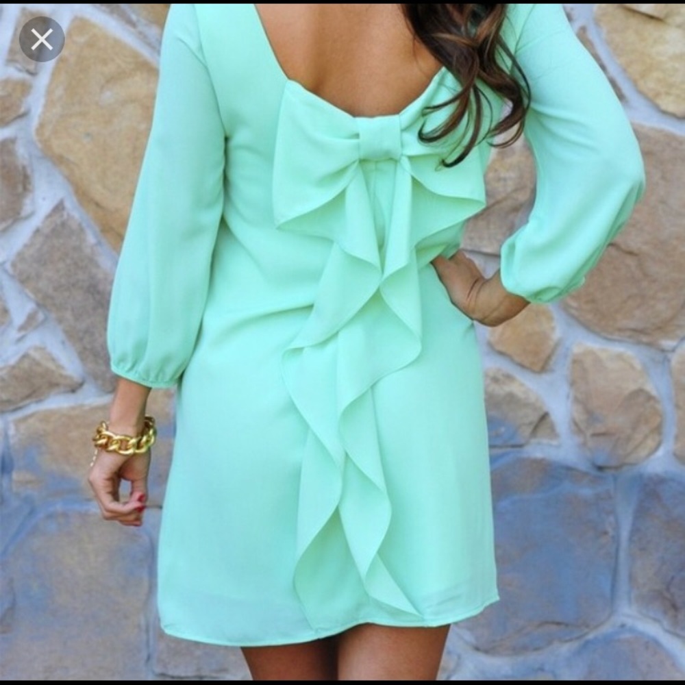 Mint bow dress- only worn once!